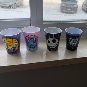 Disney shot Glasses - Purple, Blue, Black, White